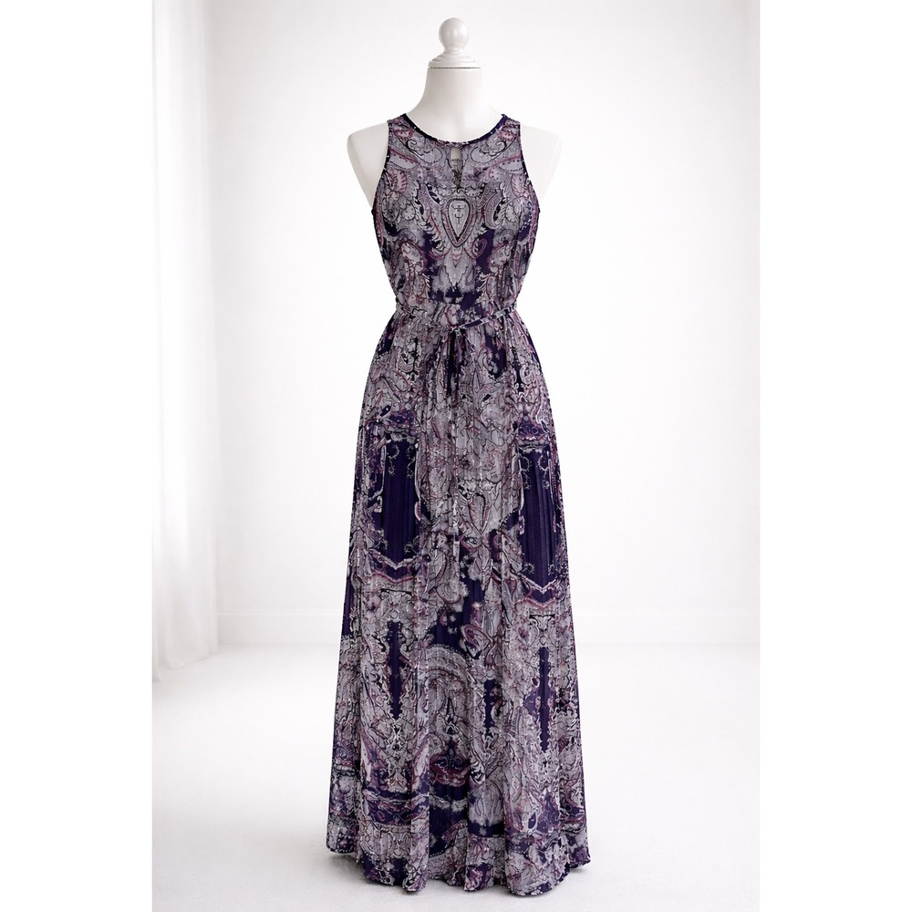 Banana Republic Paisley Dress Size 4 Paisley Maxi Dress Sleeveless Keyhole Neck